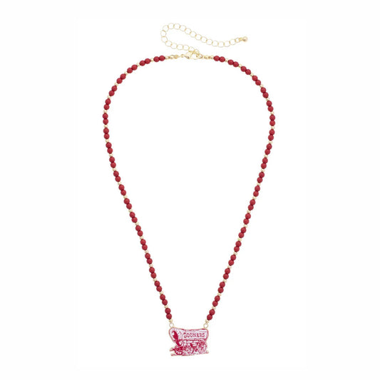 Boomer Sooner Beaded Spirit Necklace