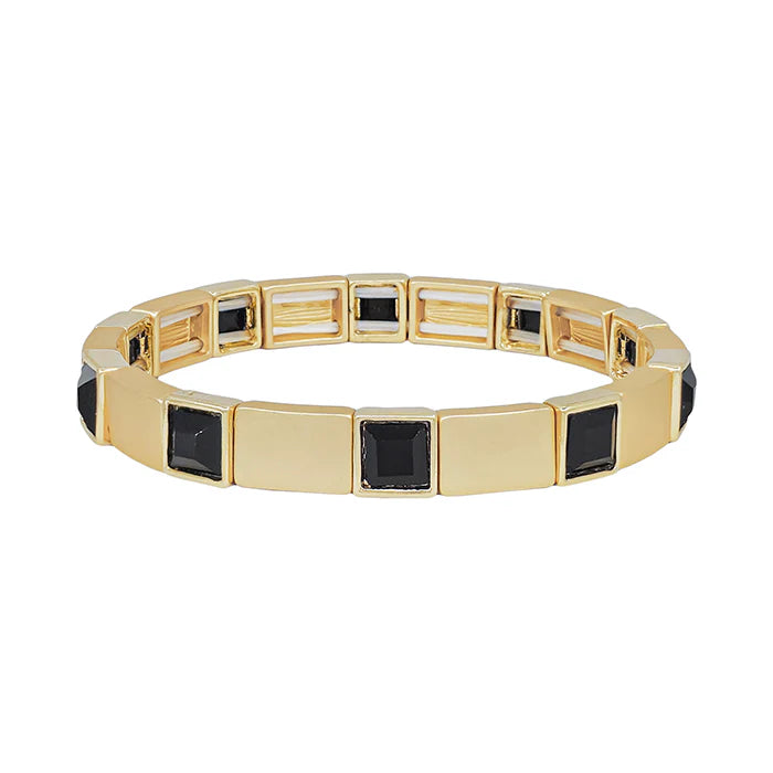 Raj Gold & Black Ribbed Bracelet