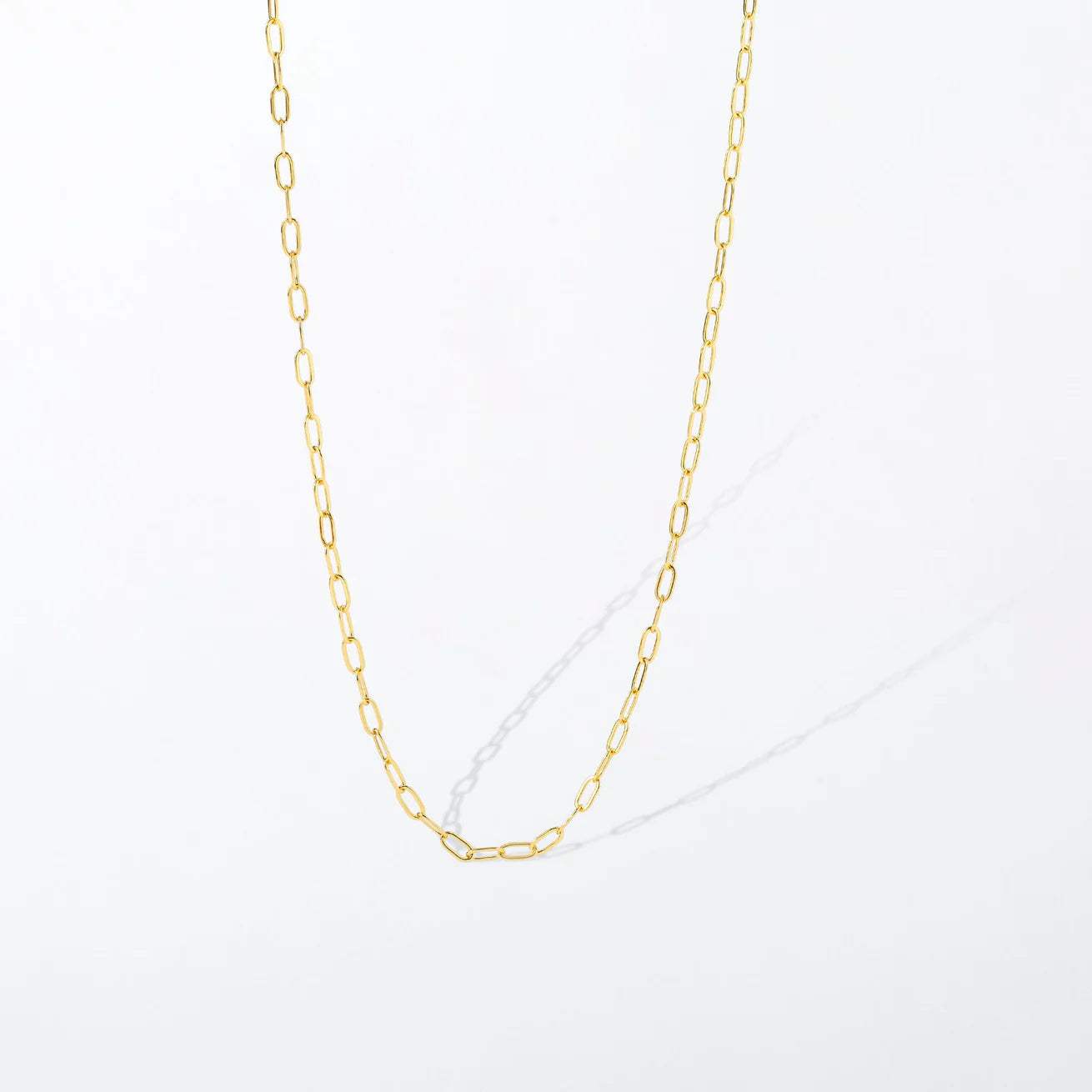 Dainty Paperclip Charm Necklace Chain