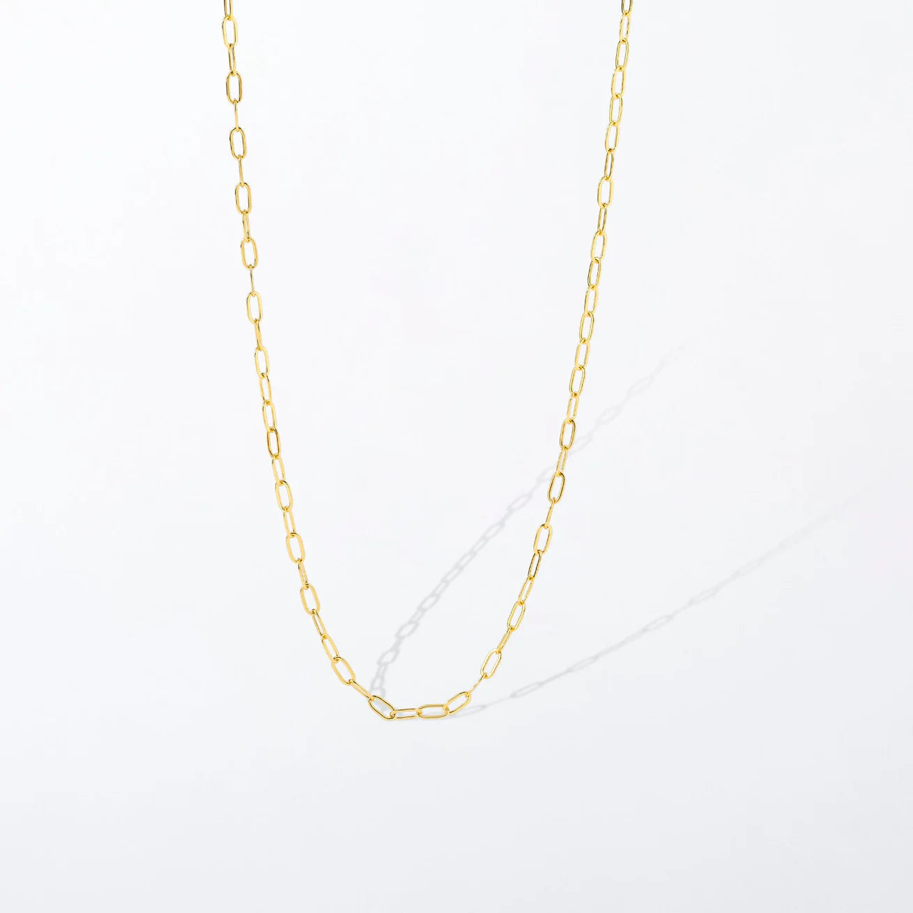 Dainty Paperclip Charm Necklace Chain