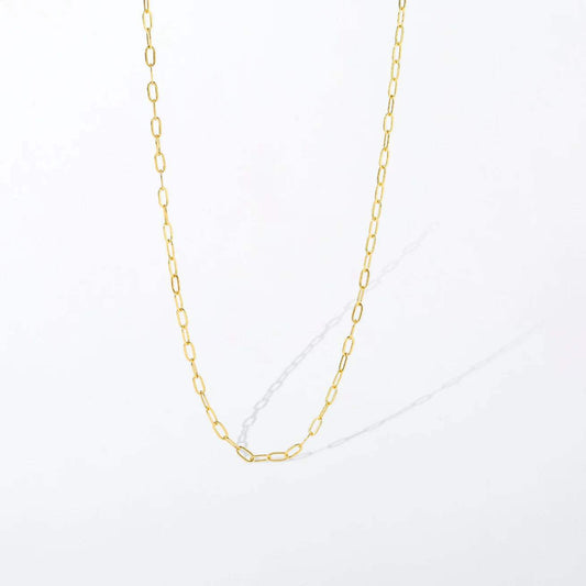 Dainty Paperclip Charm Necklace Chain