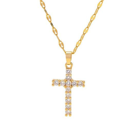 Sparkle Cross Necklace | Water Resistant - Chansutt Pearls