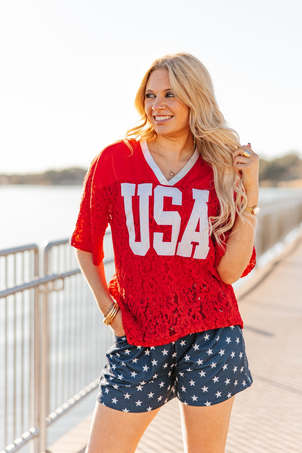 Lace "USA" Jersey | PLUS SIZE AVAILABLE