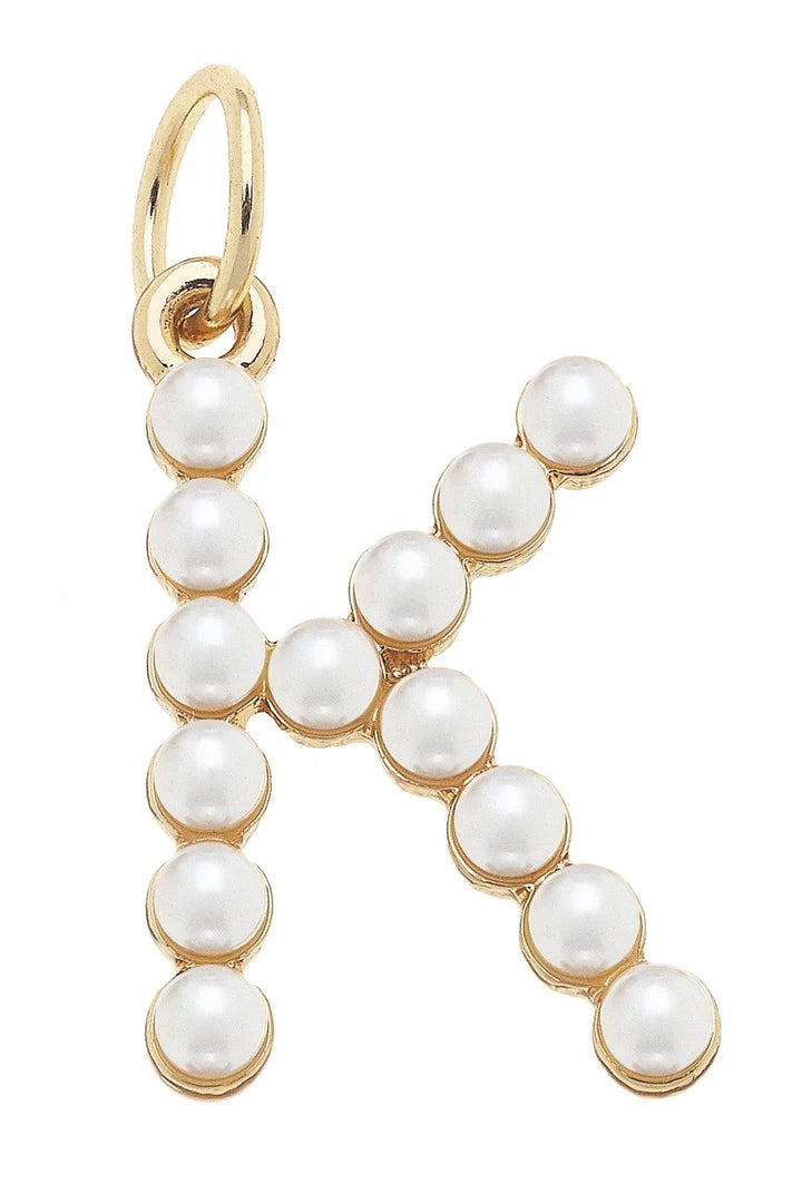 Pearl-Studded Letter Charm