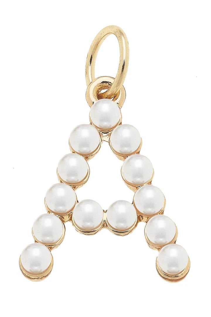 Pearl-Studded Letter Charm