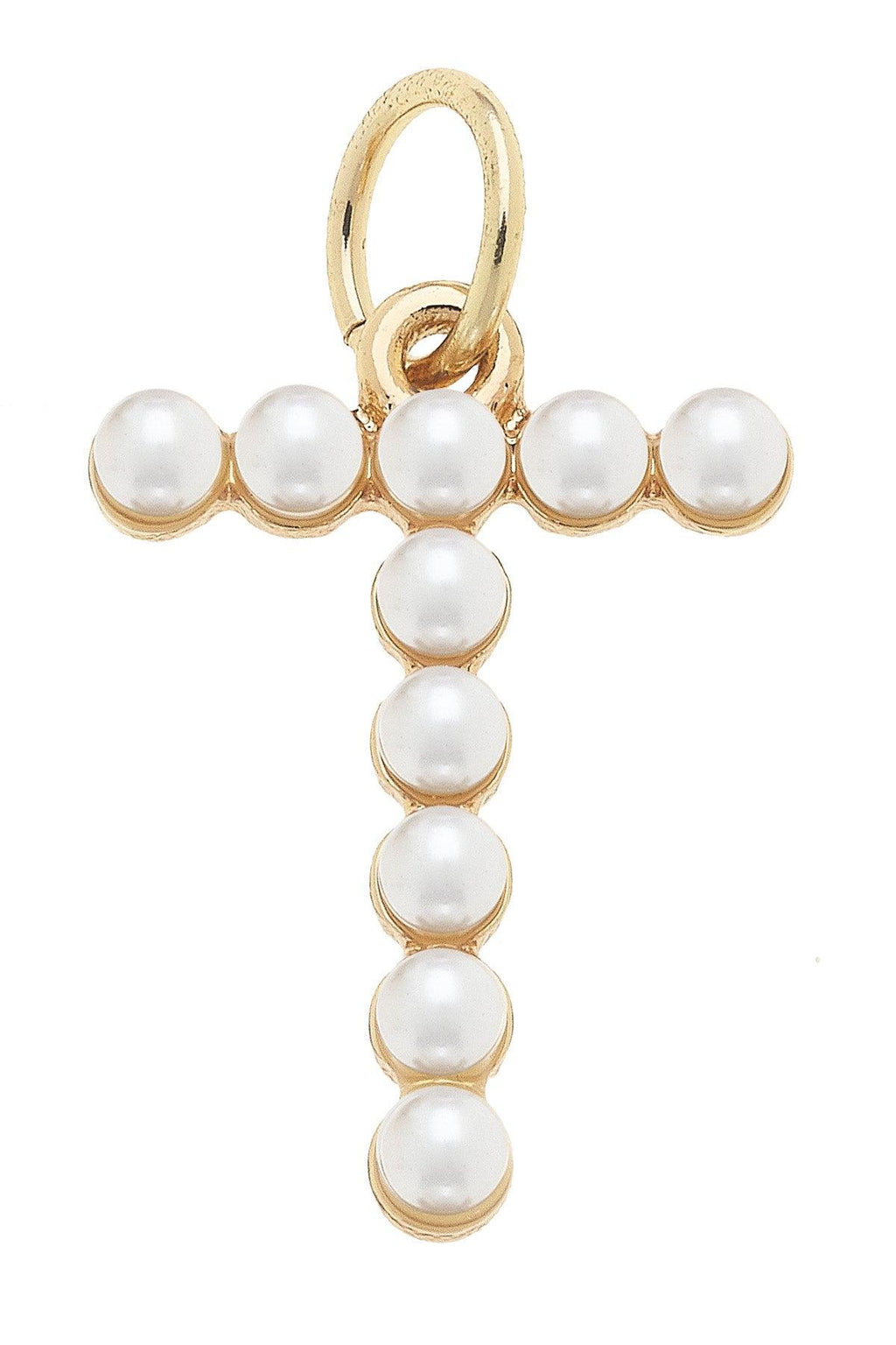 Pearl-Studded Letter Charm