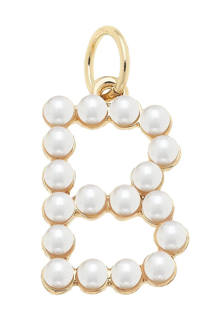 Pearl-Studded Letter Charm