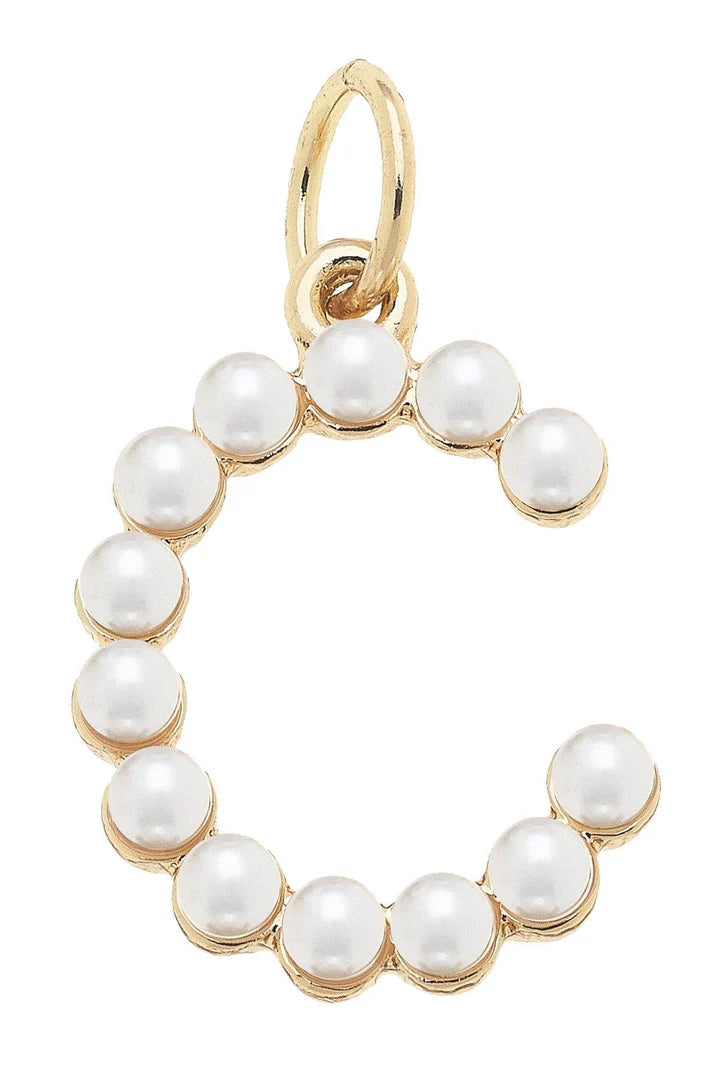 Pearl-Studded Letter Charm