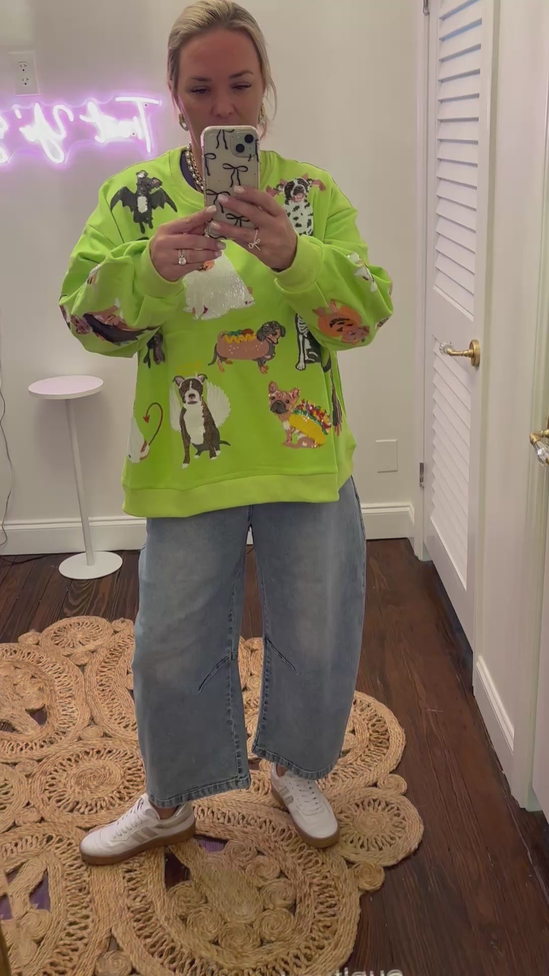 Lime Green Halloween Dogs Sweatshirt | Queen of Sparkles