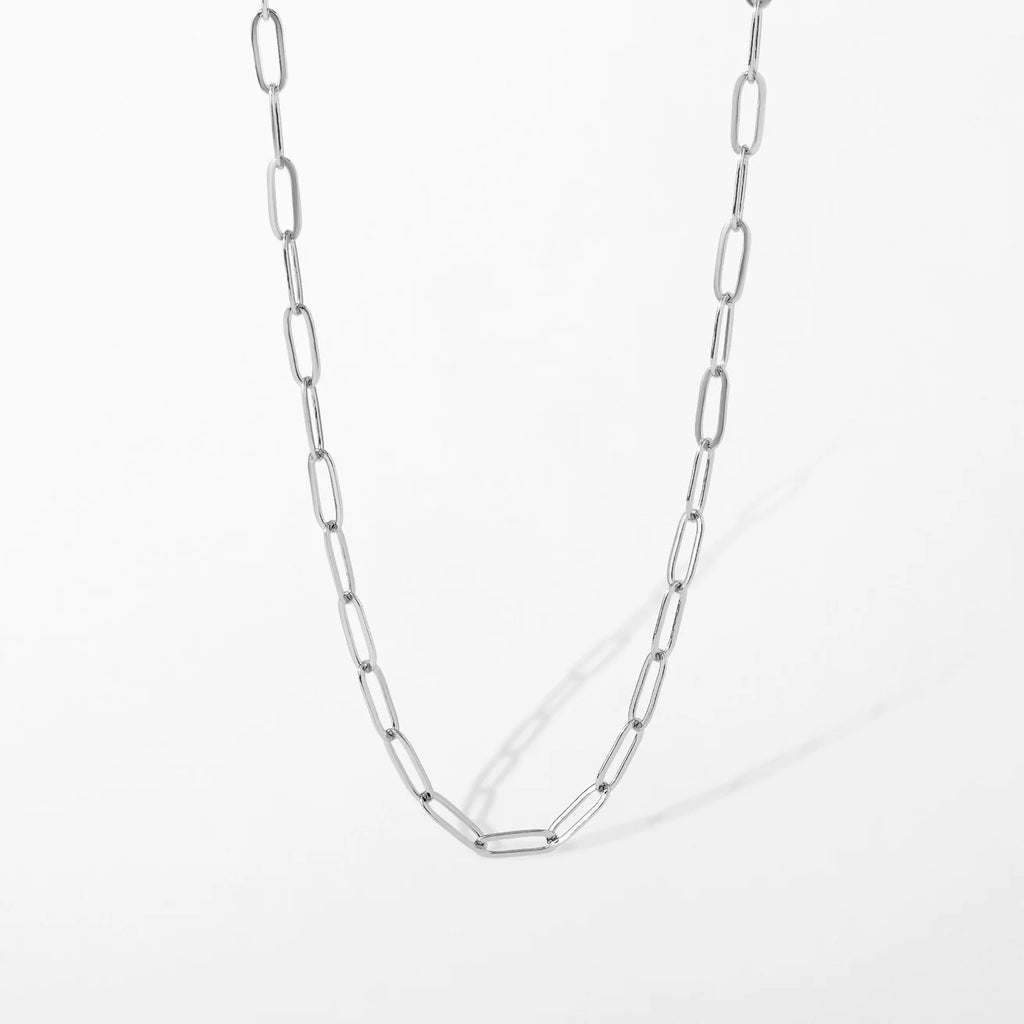 Dainty Paperclip Charm Necklace Chain