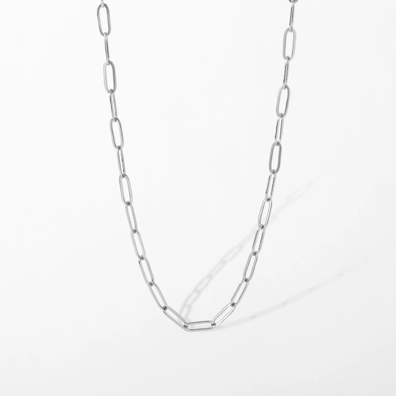 Dainty Paperclip Charm Necklace Chain