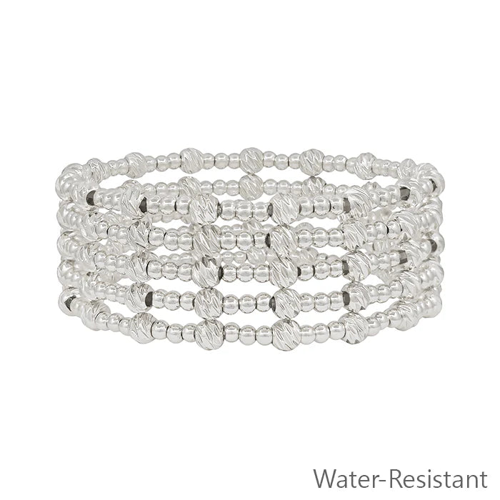 Jade silver 3mm stretch stack