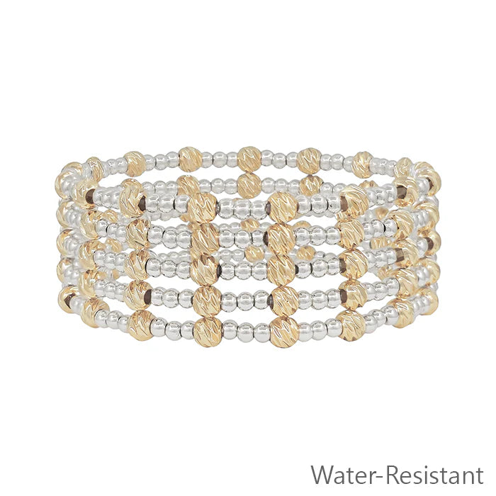 Mikelle Silver and Gold Stretch Bracelet