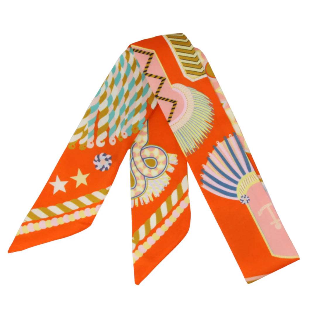 Festive Rainbow Parade Skinny Silk Scarf