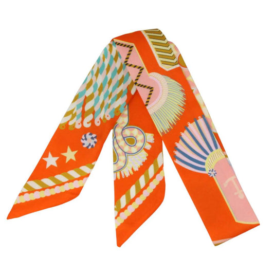 Festive Rainbow Parade Skinny Silk Scarf