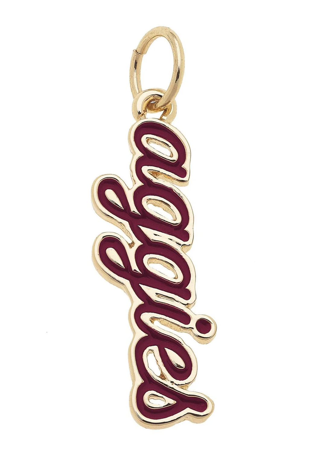 College Enamel Script Charm