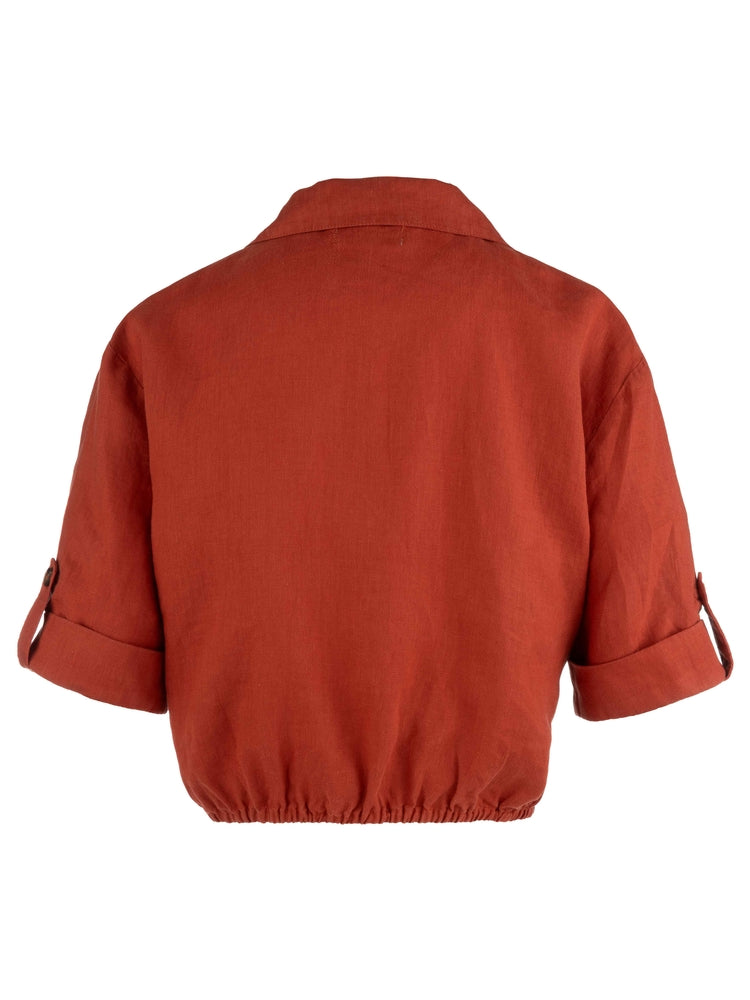 Rebel Front Knot Cuffed Shirt | Kut from the Kloth