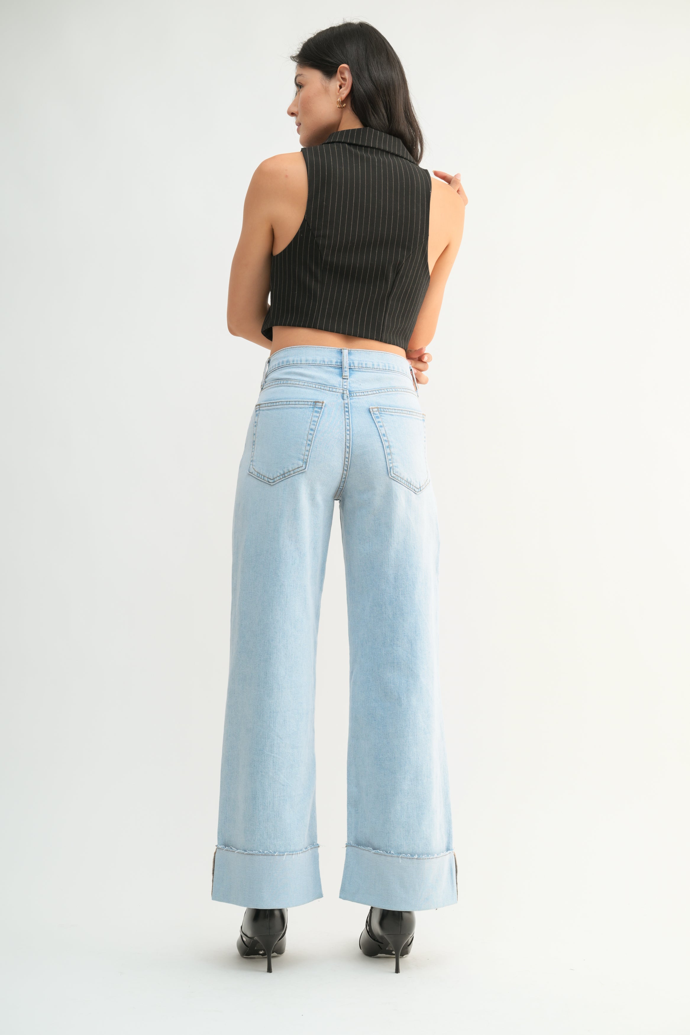 Luna Cuffed Wide Ankle Jeans