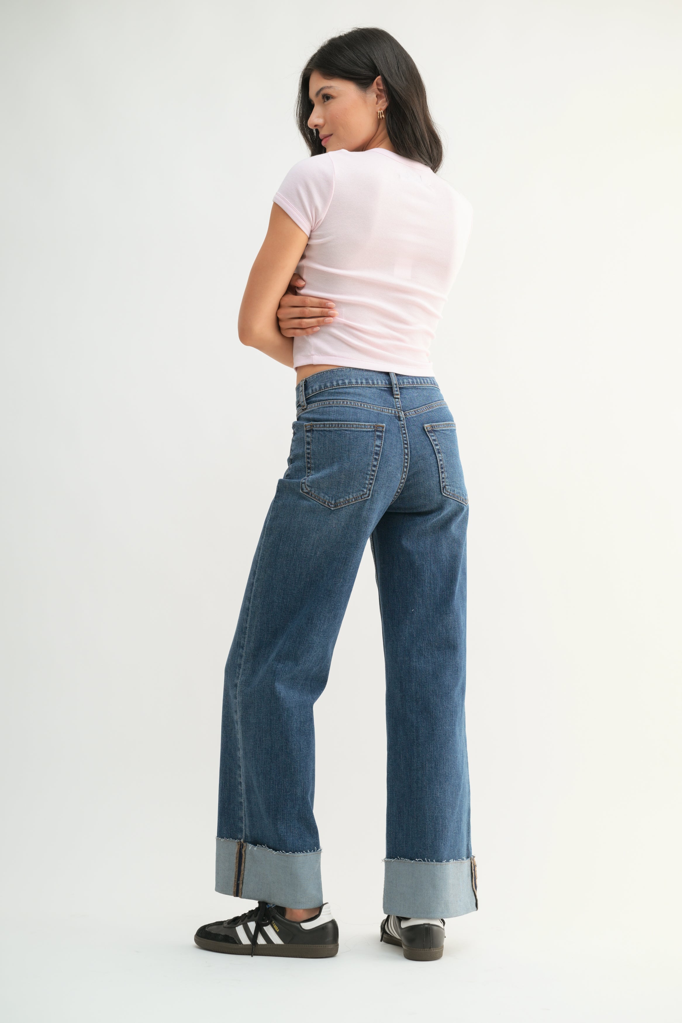 Luna Cuffed Wide Ankle Jeans