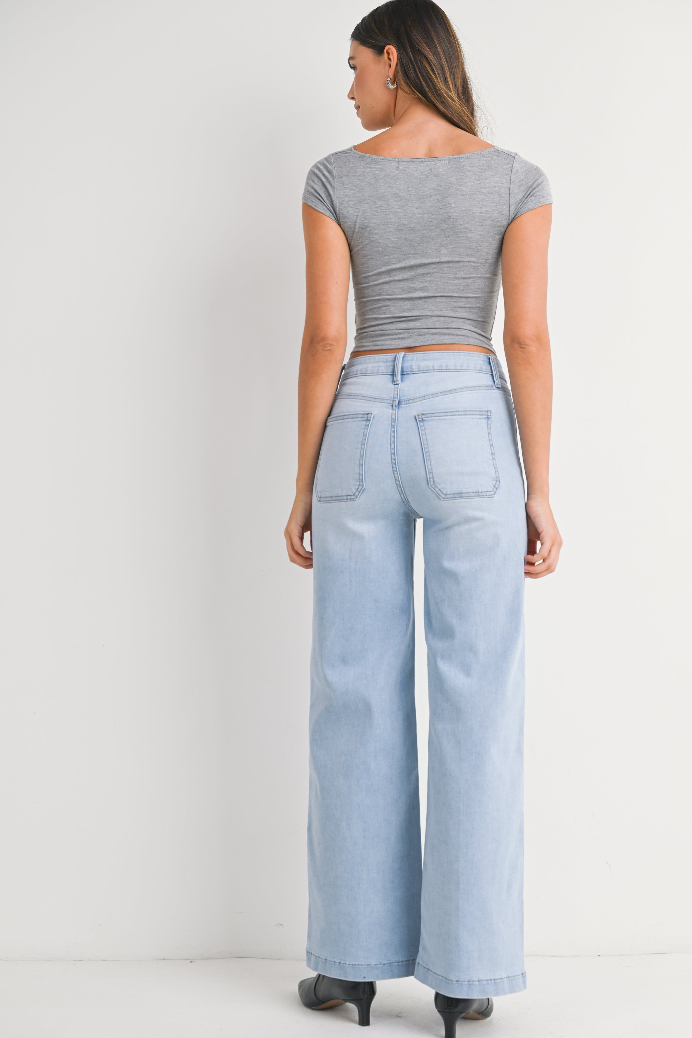 Avani Mini Patch Pocket Wide Leg Jeans