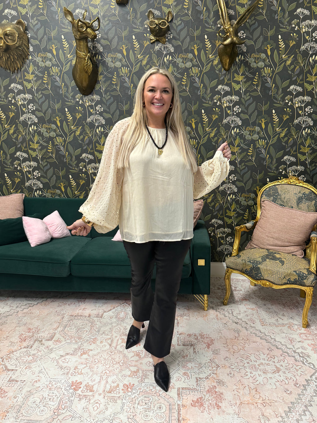 Nicole Long Sleeve Chiffon Blouse