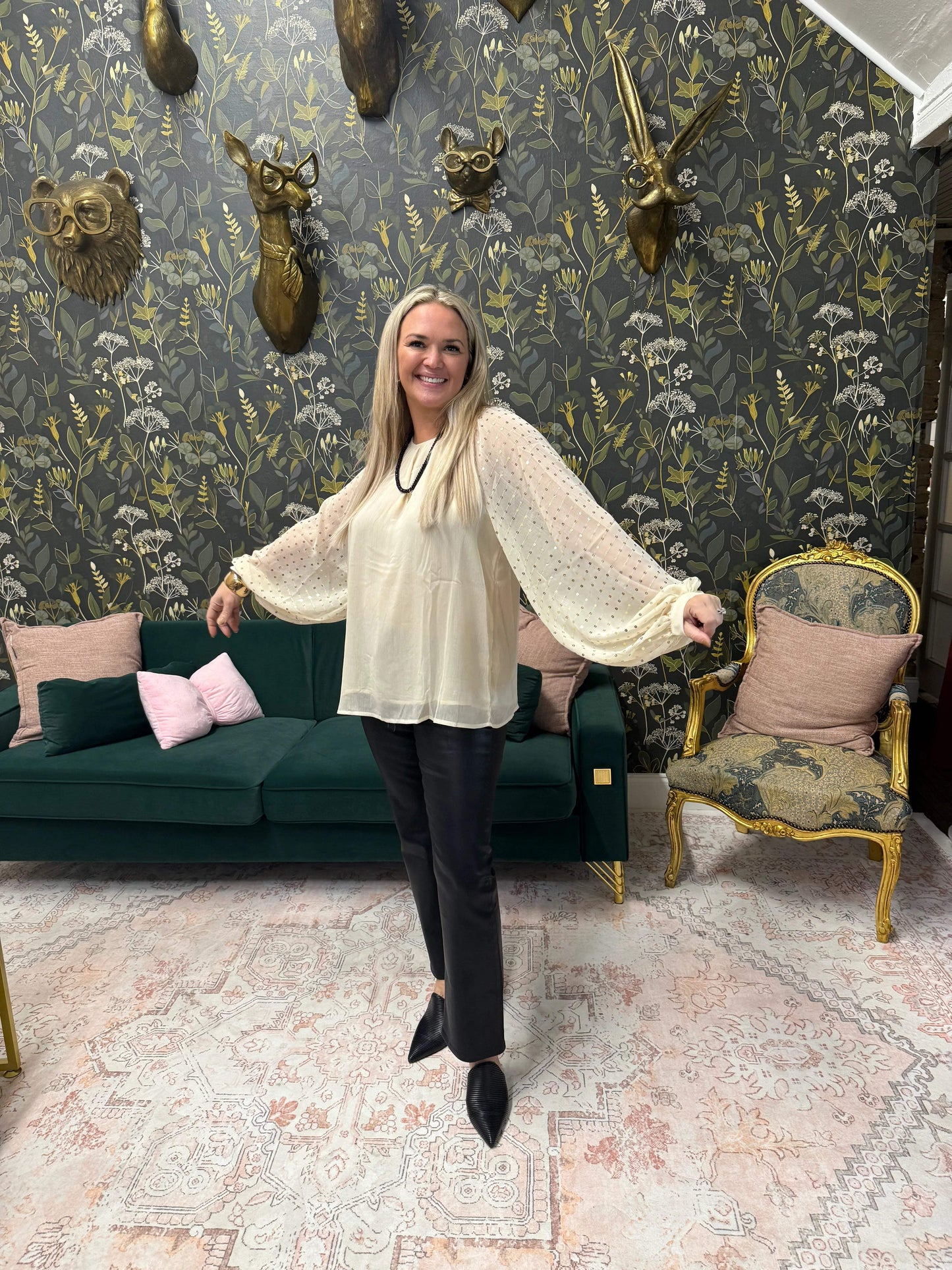 Nicole Long Sleeve Chiffon Blouse