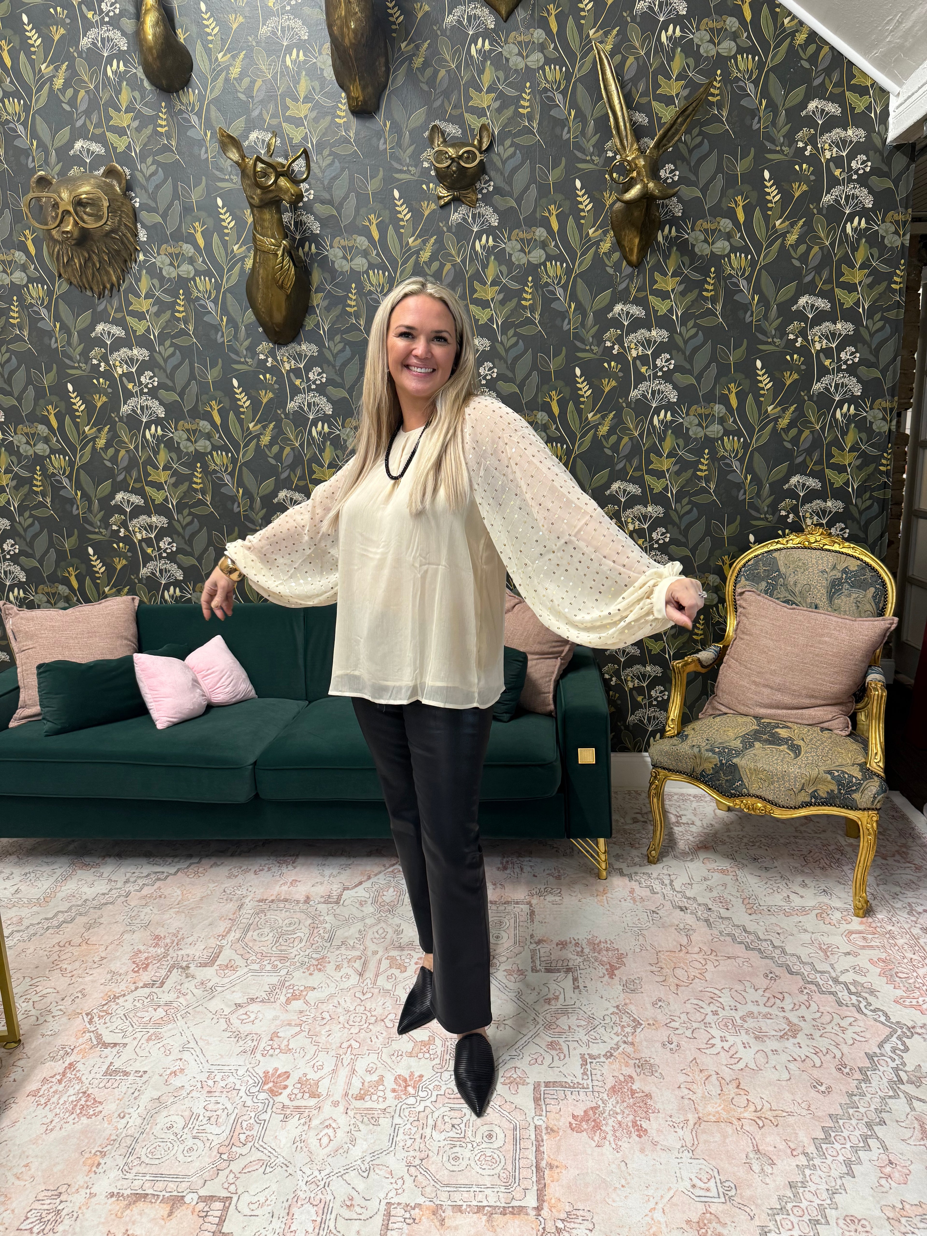 Nicole Long Sleeve Chiffon Blouse