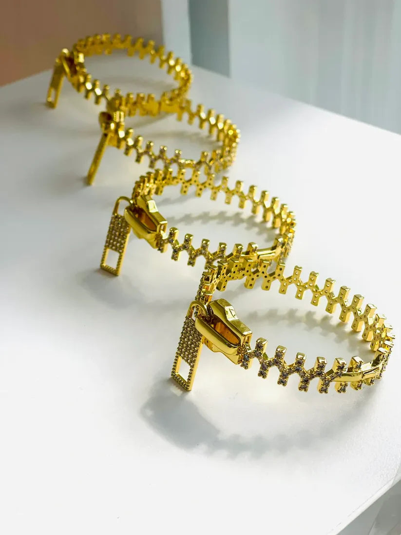 Gold Zipper Bracelet | Allison Avery