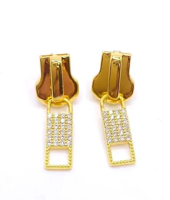 Gold Zipper Studs | Allison Avery