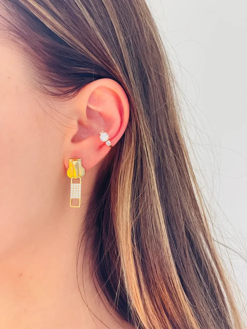 Gold Zipper Studs | Allison Avery