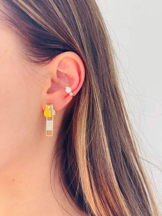 Gold Zipper Studs | Allison Avery